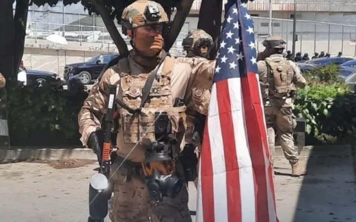 While Rioters Wave Foreign Flags and Burn Ours, Our Officers Will Always Raise the Stars and Stripes with Pride
