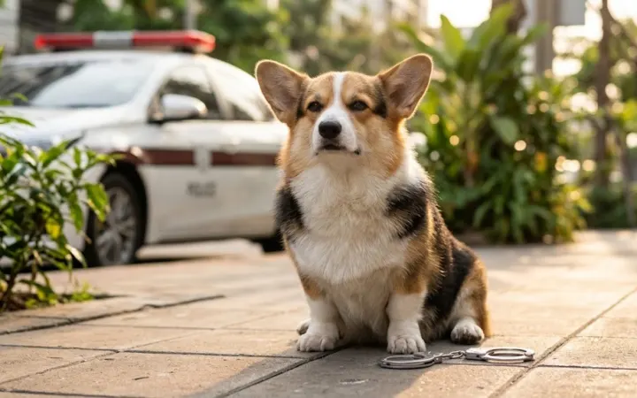 Corgi Playfully Arrested by Thai Police: 13 Moments From the Cutest Bust