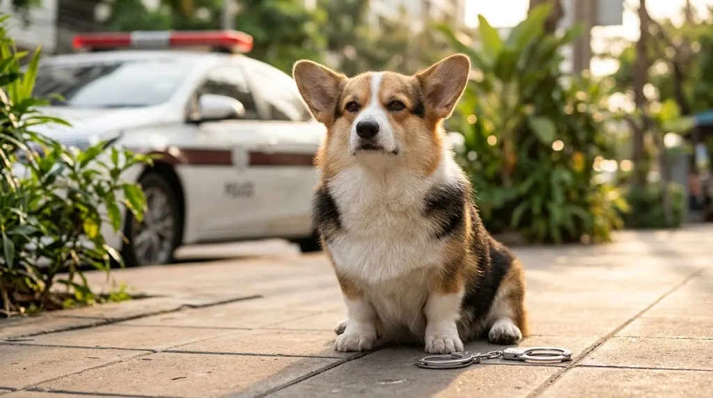 Corgi Playfully Arrested by Thai Police: 13 Moments From the Cutest Bust