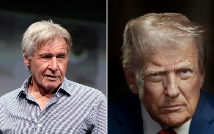Harrison Ford accused Donald Trump of making money hand over fist while the world goes to hell