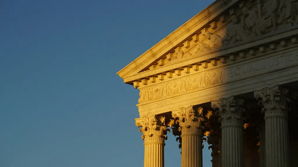 ICE wrongful detention bill: Marble columns and facade of the Supreme Court building in Washington